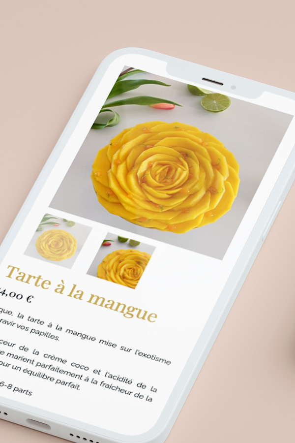 site e-commerce d'une patisserie