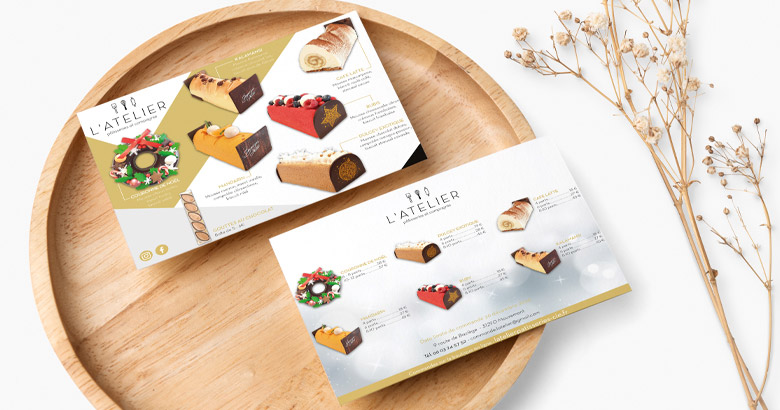 flyer d'une pâtisserie